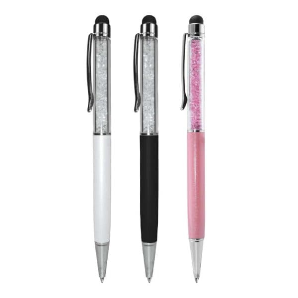 Crystal Pens with Stylus - View 1