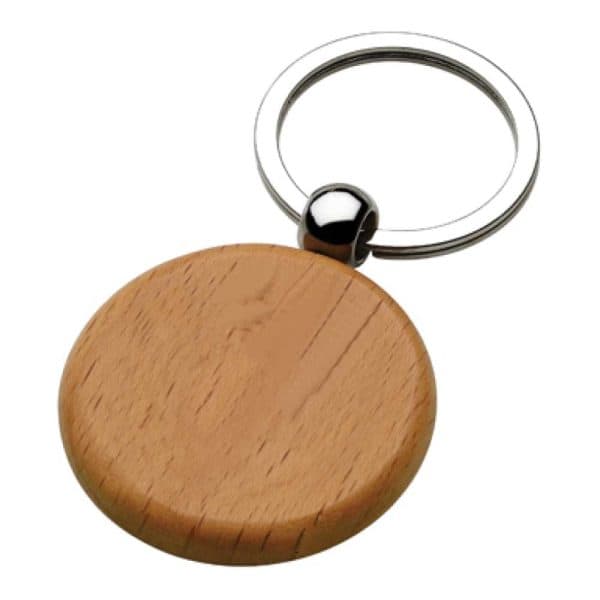 Round Wooden Keychains - View 1