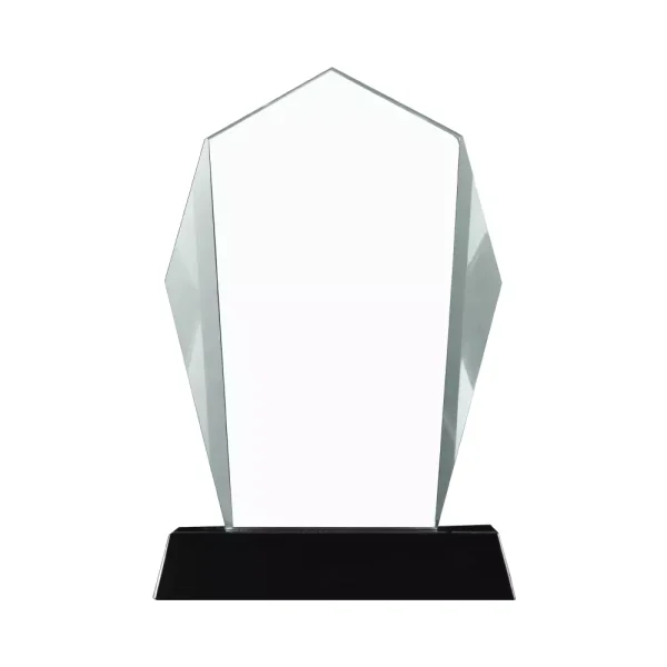 Crystal Award with Black Base in Wooden Box - View 1