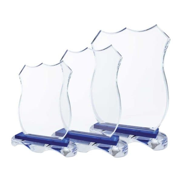 Crystal Awards with Blue Base and Box - View 1