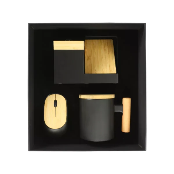Bamboo Gift Sets in Black Cardboard Box GS-025 - View 1