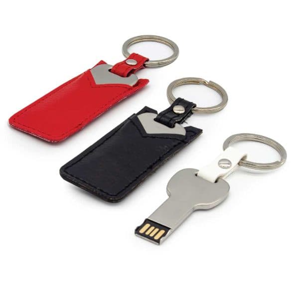 8GB Key Shaped USB with Leather Case - View 1