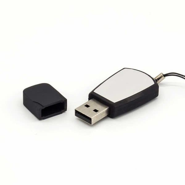 Black Rubberized USB Flash - View 1