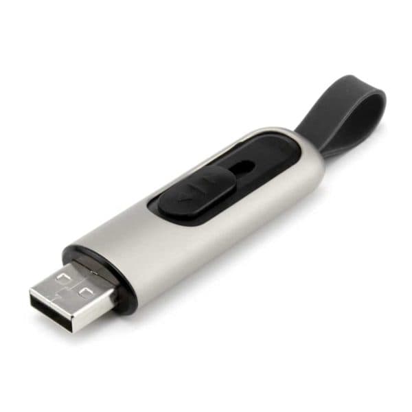 Slide Button USB 16GB with Strap - View 1