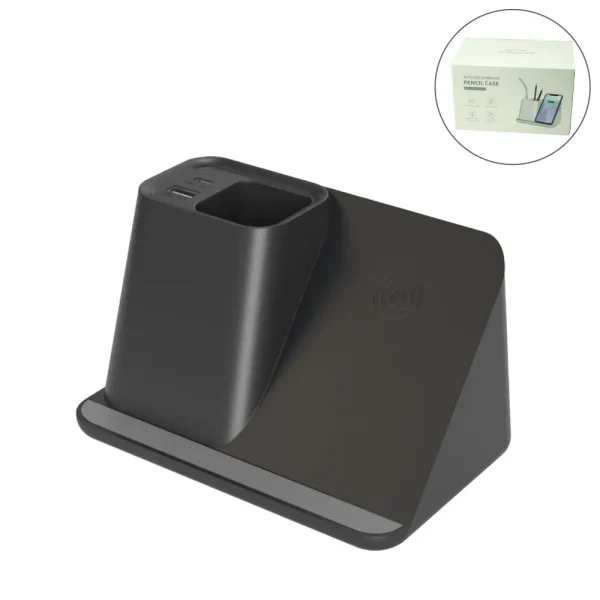 Desktop Pen Holder with 5W Wireless Charger - View 1