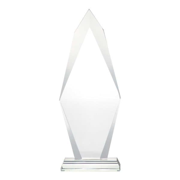 Flame Shaped Crystal Awards with Glass base & Box