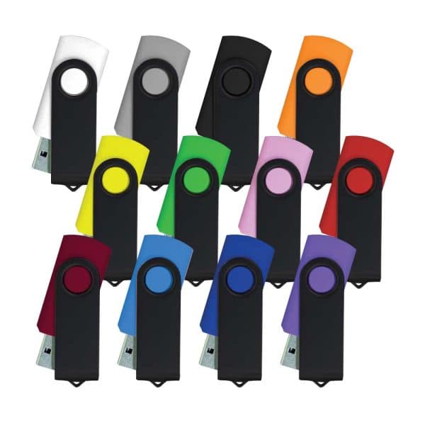 Black Swivel USB Flash Drives - View 1