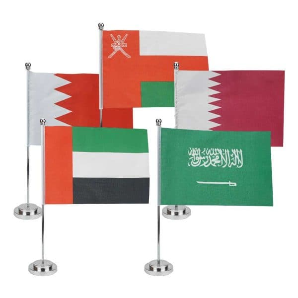 Flag with Metal Pole & Silver Plated Plastic Base - View 1