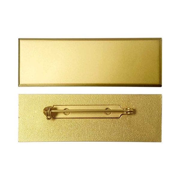 Gold Brass Name Badges with Safety Pin - View 1