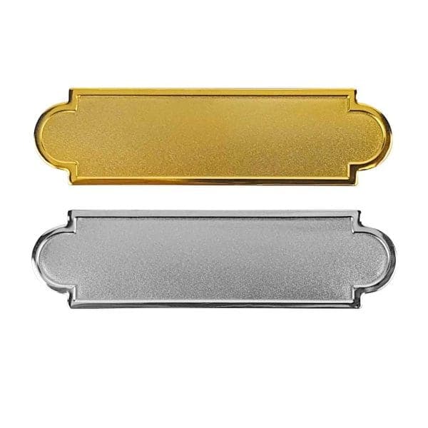 Metal Name Badges in Gold and Silver Colors - View 1