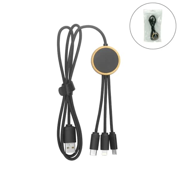 3-in-1 Multi-Charging Cable 100 cm with Light-up Logo - View 1