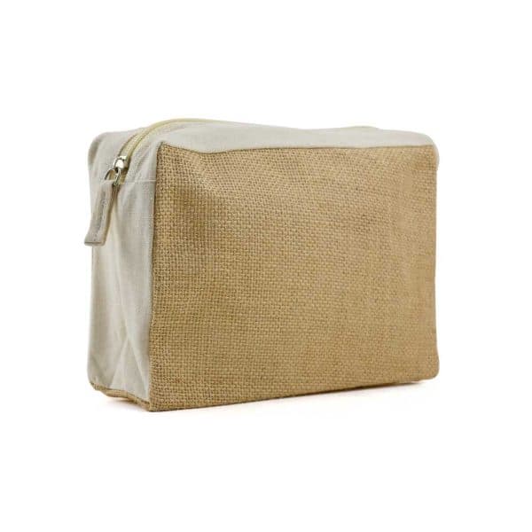 Natural Jute with Cotton Zipper Pouches - View 1