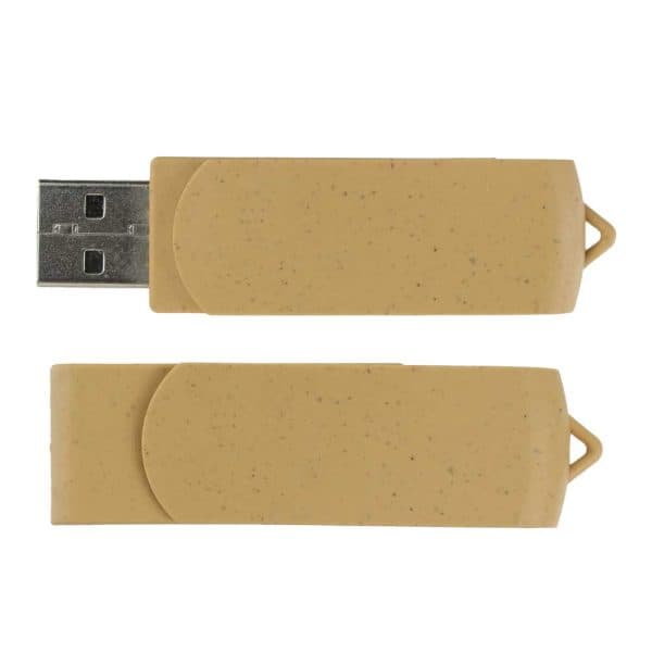 Wheat Straw Swivel USB Flash Drives, 4GB to 32GB - View 1