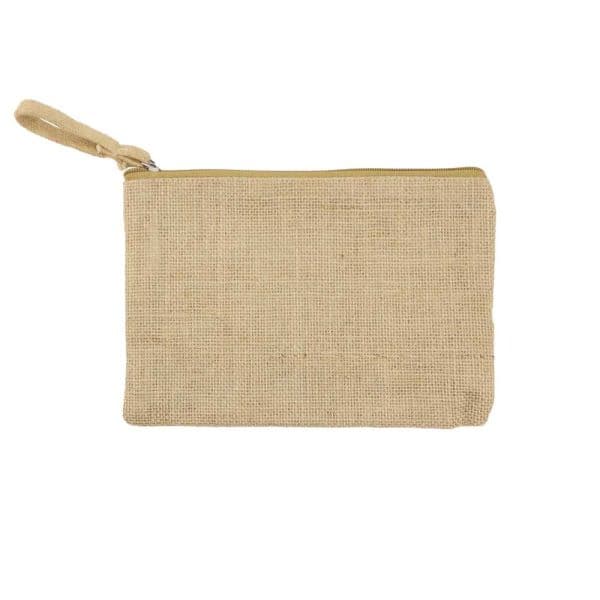 Natural Jute Zipper Pouch for Organizing Storage - View 1