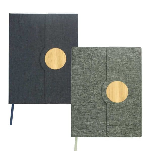 A5 RPET Notebooks with Bamboo & Magnetic Closure - View 1