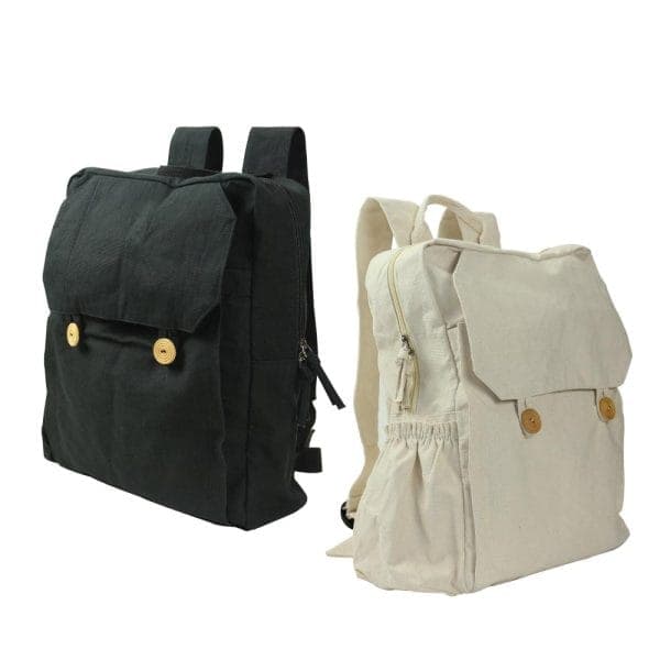 Cotton Backpacks with Zipper Closure - View 1