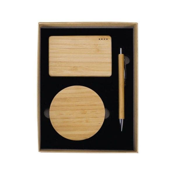 Bamboo Tech Gift Sets in Kraft Gift Box - View 1