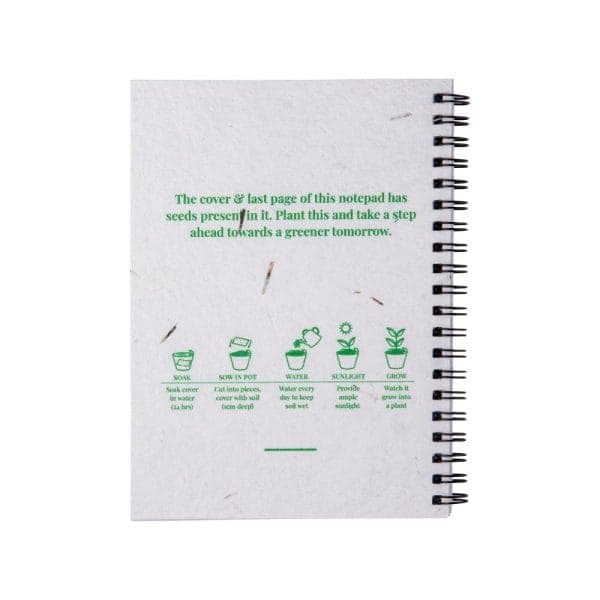 Plantable Notepads B6 with Seed Covers & Spiral Binding - View 1