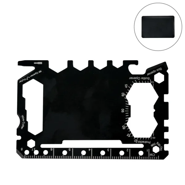 Multi-functional Tool Card in Stainless Steel with PU Leather Pouch - View 1