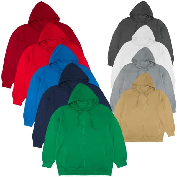 Fleece Hoodies with Zipper in (S to 3XL) Sizes - View 1