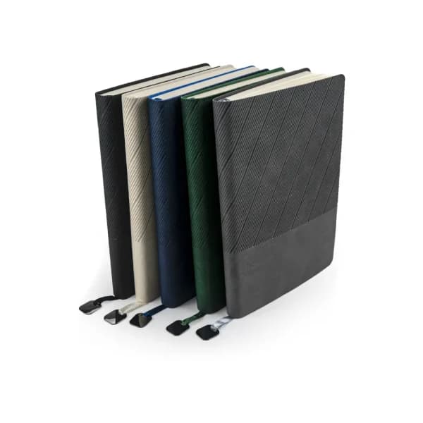Soft PU Cover Notebooks in A5 Size with Metal Plate Bookmark