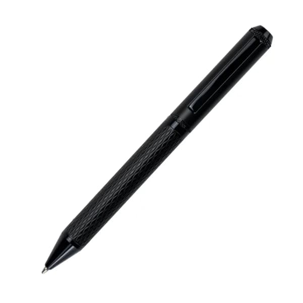 Black Metal Pens with Diamond Textured Barrel, Corporate Giveaways - View 1