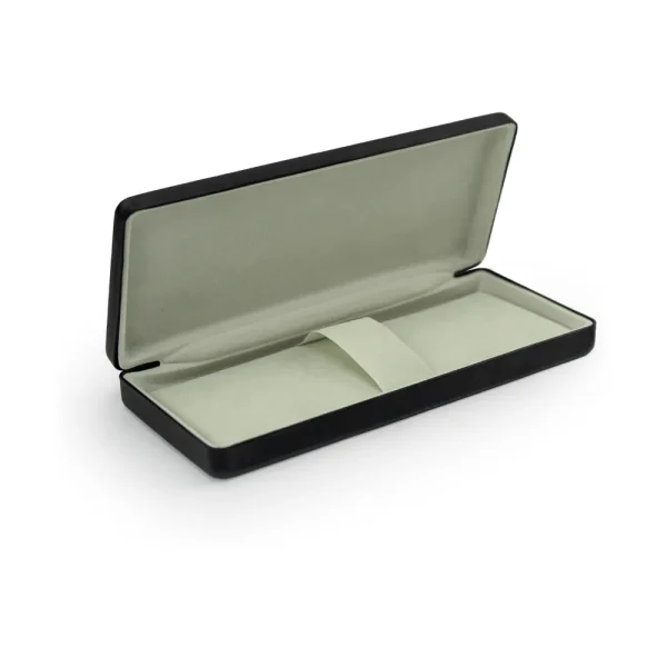 Black Pen Box in PU Leather with Soft Velvet Interior for Personalized Gifting - View 1