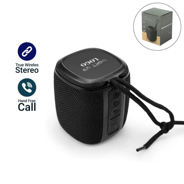 Portable Bluetooth Speakers, Light-Up Logo, Hands-Free Call with Lanyard - View 1